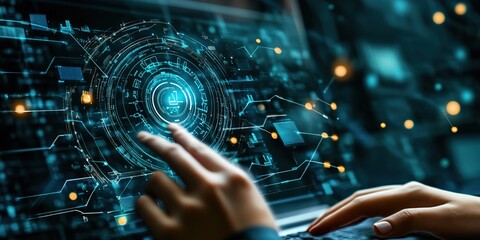 Background Featuring Educational and E-Learning Technology Concepts Enhanced by Artificial Intelligence and Machine Learning for Personalized Learning, Including Technical Courses and Business Trainin