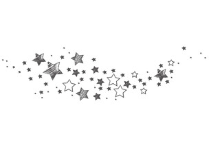 Black Star Wave Banner Vector Illustration. Starry doodle design element