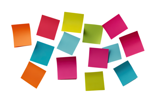 Multicolor post it notes isolated