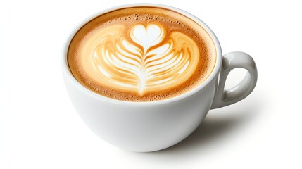 A cup of latte art coffee.