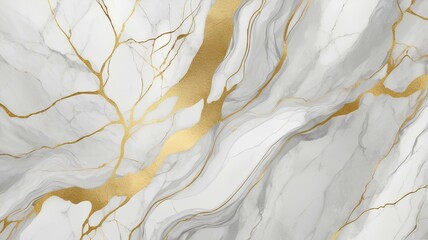 Obraz premium The background has a pure white marble pattern contrasting with glittering golden lines. Create a feeling of luxury and modernity. The golden veins spread out like the veins of marble. Make the pictur