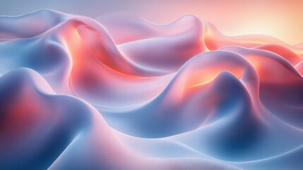 Obraz premium Futuristic Abstract Design Smooth Curved Shapes Minimalist Style Translucent Layers Soft Lighting