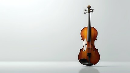 Isolated violin with a glossy finish against a pure white background.