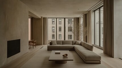 Modern Minimalist Living Room City View Apartment