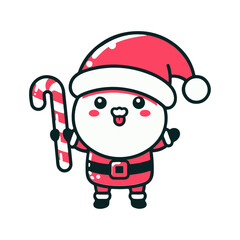 Cute Santa Claus mascot vector cartoon illustration
