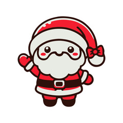 Cute Santa Claus mascot vector cartoon illustration
