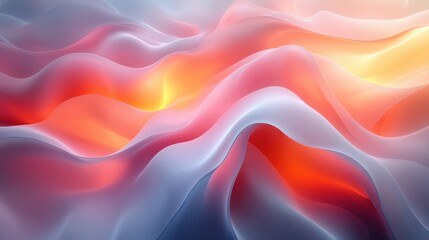 Obraz premium Fluid Abstract Wavy Iridescent Design with Soft Gradients and Modern Aesthetic