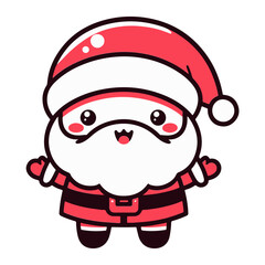 Cute Santa Claus mascot vector cartoon illustration
