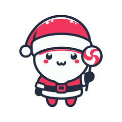 Cute Santa Claus mascot vector cartoon illustration
