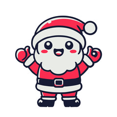 Cute Santa Claus mascot vector cartoon illustration
