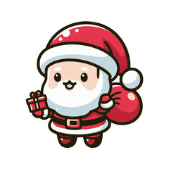 Cute Santa Claus mascot vector cartoon illustration
