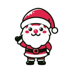 Cute Santa Claus mascot vector cartoon illustration
