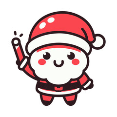 Cute Santa Claus mascot vector cartoon illustration

