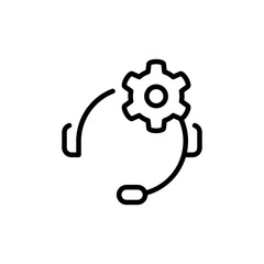 Support vector icon. online help illustration sign. operator symbol or logo.