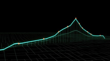 A simple line chart with data points connected by thin, smooth lines on a grid background, showing a clear upward trend