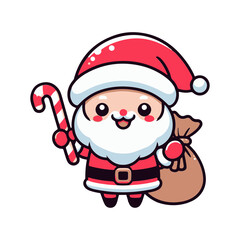 Cute Santa Claus mascot vector cartoon illustration
