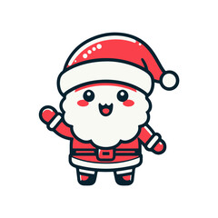 Cute Santa Claus mascot vector cartoon illustration
