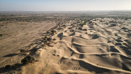 The landscape of Thar Desert in Rajasthan, India