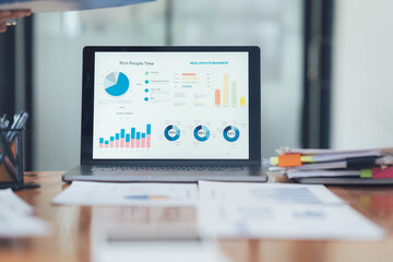 Laptop Displaying Business Analytics 