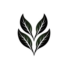 Black icon of Vegan icon png Minimalist flat icon, vector logo style sign clipart on a transparent background