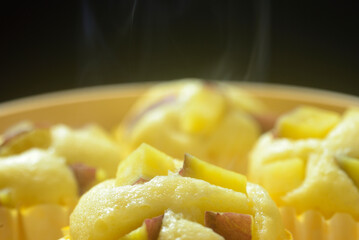 さつま芋の蒸しパンを蒸籠で作る