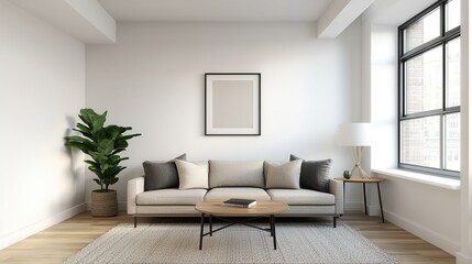 Cozy living room setup modern apartment interior design minimalist style bright atmosphere inviting space for relaxation