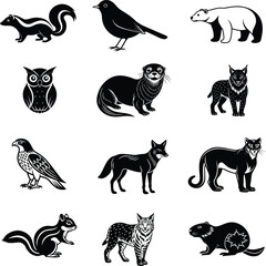 Animals logos collection. Animal logo set. vector Icon design on white.