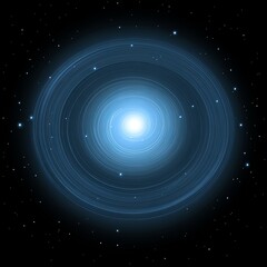 Obraz premium Abstract swirling blue light in dark space, resembling a galaxy or nebula.
