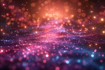 Obraz premium Vibrant Abstract Cosmic Landscape with Twinkling Lights for Design and Inspiration