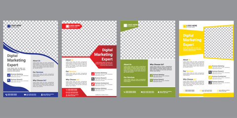 Digital marketing flyer, corporate poster template, business flyer background