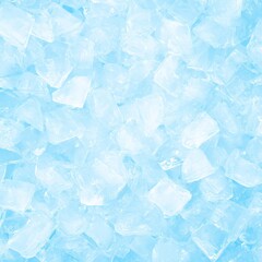 Obraz premium Close-up of many translucent light blue ice cubes.