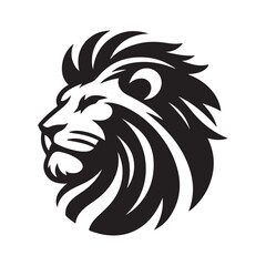 Lion head vector silhouette art illustration