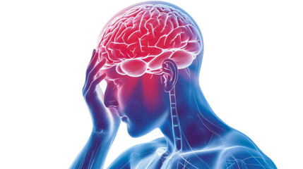 Medical X-ray scan, human skull and head anatomy, diagnosis of pain and injury, radiology examination, transparent image of bone and brain, healthcare and surgery background