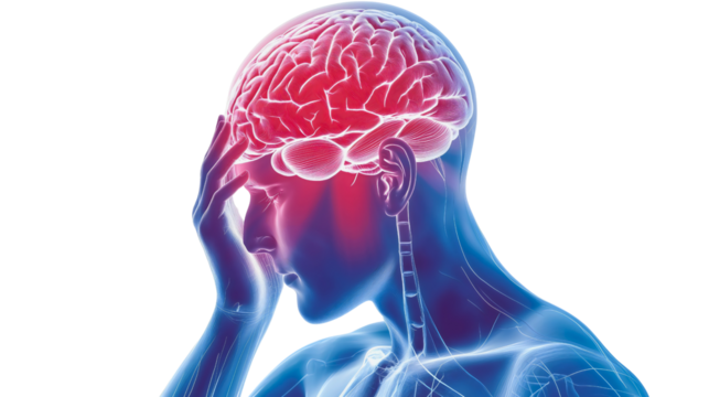 Medical X-ray scan, human skull and head anatomy, diagnosis of pain and injury, radiology examination, transparent image of bone and brain, healthcare and surgery background