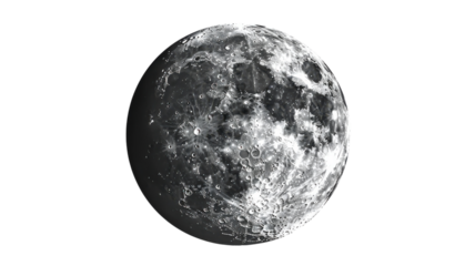 Isolated Moon Image on White Background for Creative Projects