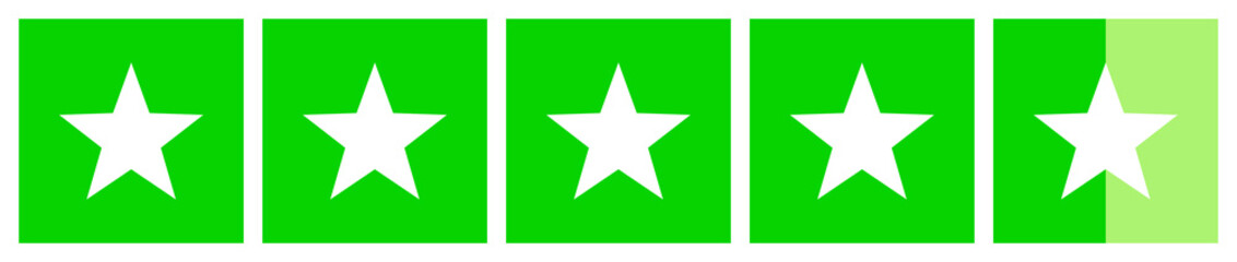 Green product review stars business element icons PNG	
