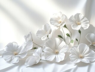 Elegant White Flower Frame with Soft Natural Light