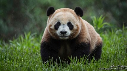 Fototapeta premium brown bear in the grass
