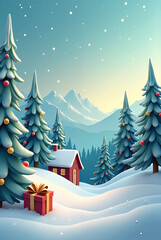 雪景色、クリスマス