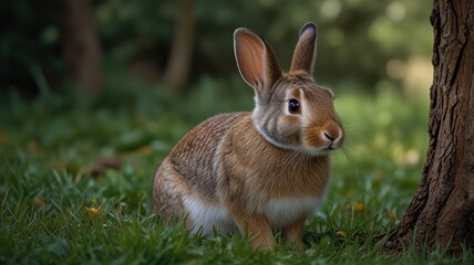 Fototapeta premium Cute Bunny in Grass