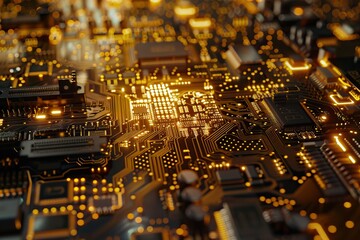 Gold Bitcoin electronic computer processor board