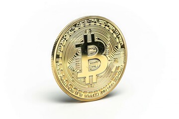 bitcoin  golden bitcoin isolated on white background