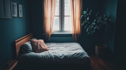 Serene Bedroom with Unmade Bed and Natural Light