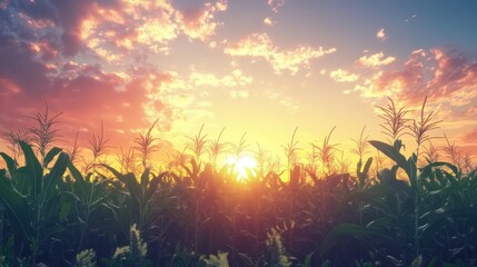 The Cornfield at Sunset