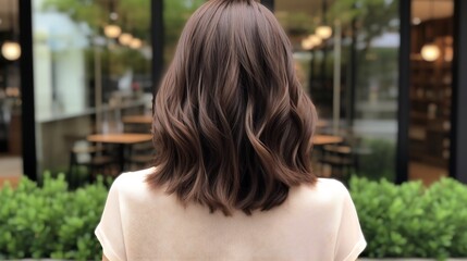 A professional stylist expertly blending subtle dimensional chestnut brown hair highlights to create a rich sophisticated and visually appealing hairstyle in a salon setting  The result is a polished