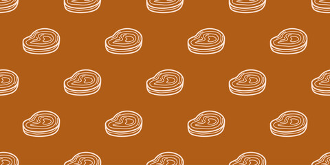 doodle steak pattern background. doodle meat pattern background. Beef Meat Seamless Pattern background. 