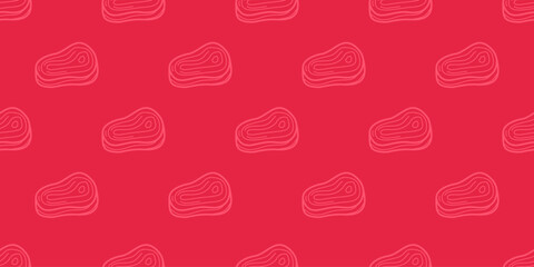 doodle steak pattern background. doodle meat pattern background. Beef Meat Seamless Pattern background. 