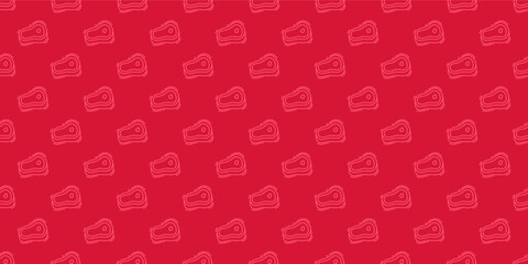 doodle steak pattern background. doodle meat pattern background. Beef Meat Seamless Pattern background. 