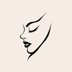 Elegant profile illustration showcasing graceful facial features in a minimalist style