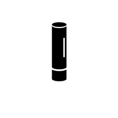 Lipstick Tube, Lip Balm, Cosmetic Solid Flat Vector Icon Isolated on White Background.